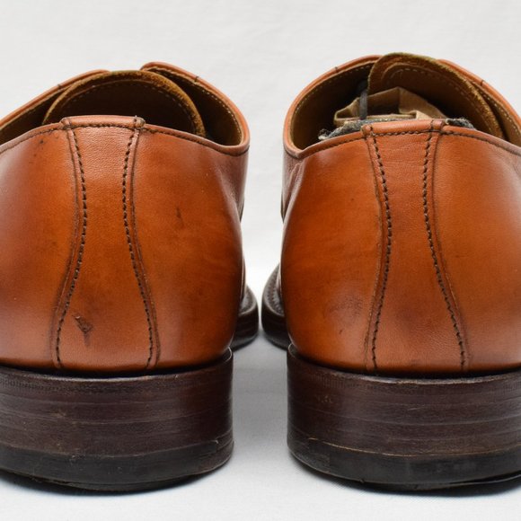 Vintage Alfred Sargent Brown Brogue England Made Cap Toe Oxford Dress Shoes - main image 4